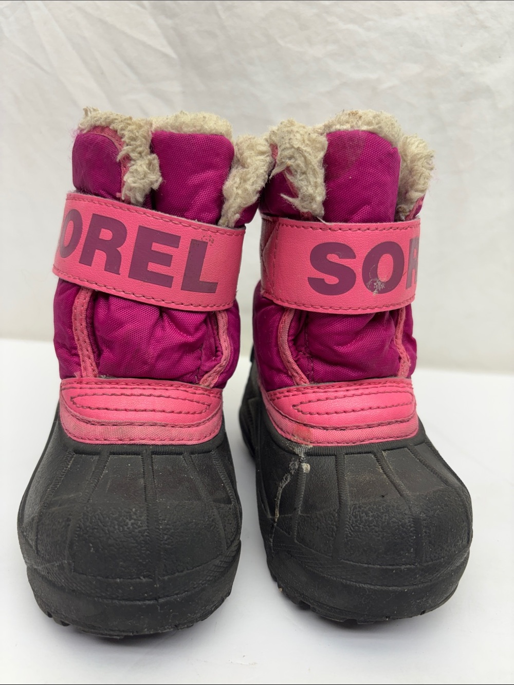 Sorel baby’s Pink Waterproof Snow Boots with Faux Fur Trim, SZ 5, 2 G